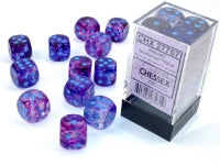 Chessex 16mm d6 Blocks - Nebula TM 16mm d6 Nocturnal/blue Luminary Dice Block™ (12 dice)