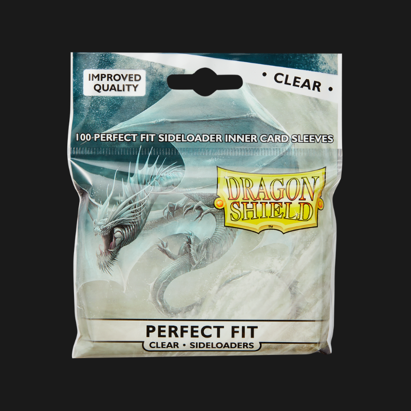 Dragon Shield Perfect Fit Sideloader Sleeves - 100 Clear Inner Sleeves For Card Protection (10 Packs)