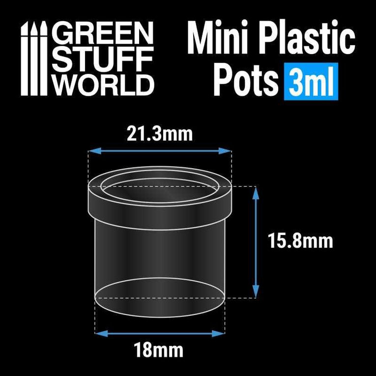 24x Mini Plastic Pots 3ml by Green Stuff World - Ventura Games