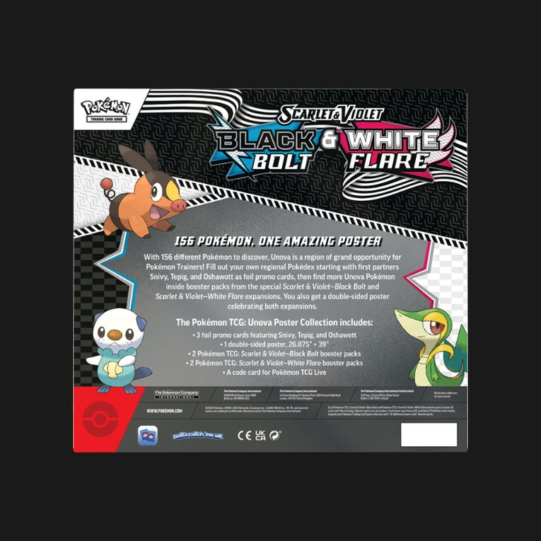 Pokémon TCG Scarlet & Violet Black Bolt & White Flare Unova Poster Collection – English - PRE ORDER