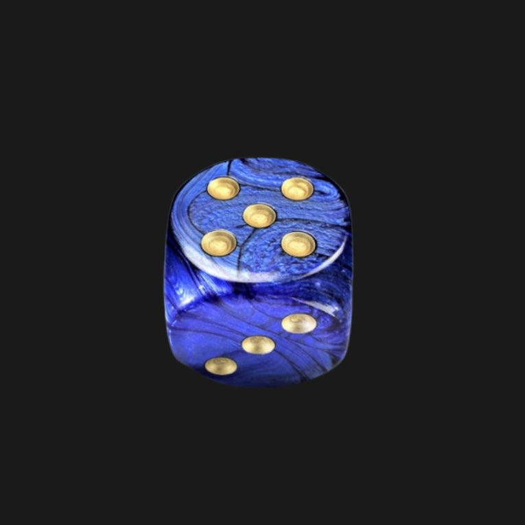 Chessex Scarab Royal Blue w/Gold 12mm d6 Dice Block 36 Dice
