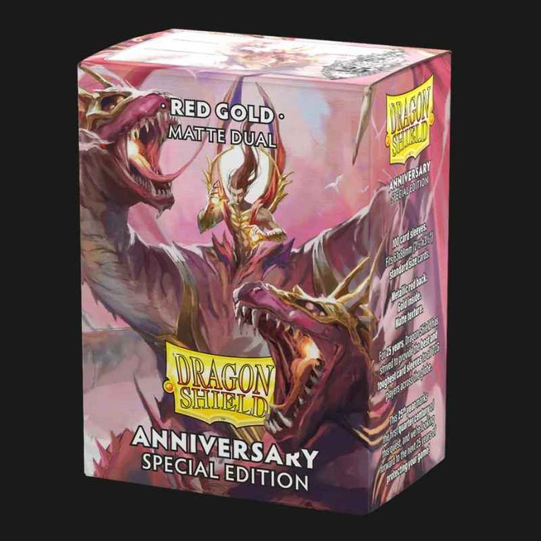 Red/Gold - Dragon Shield Standard Matte Dual Sleeves Special Edition - 100 pcs