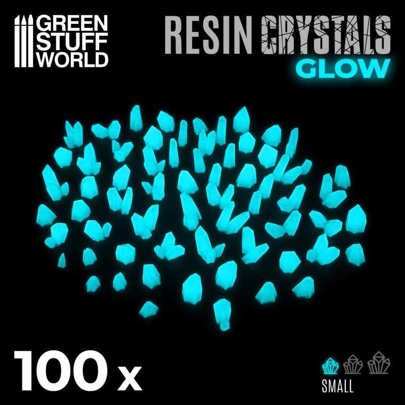 Aqua Turquoise Glow Resin Crystals - Small by Green Stuff World - Ventura Games