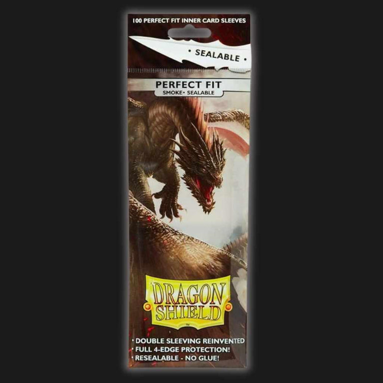 Dragon Shield Standard Perfect Fit Sealable Sleeves - Smoke (100 Sleeves) - Ventura Games