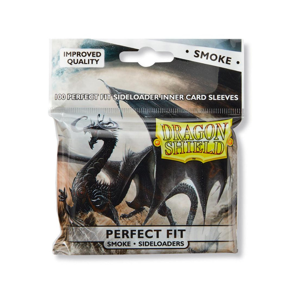 Dragon Shield Standard Perfect Fit Sideloading Sleeves - Clear/Smoke (100 Sleeves) - Ventura Games