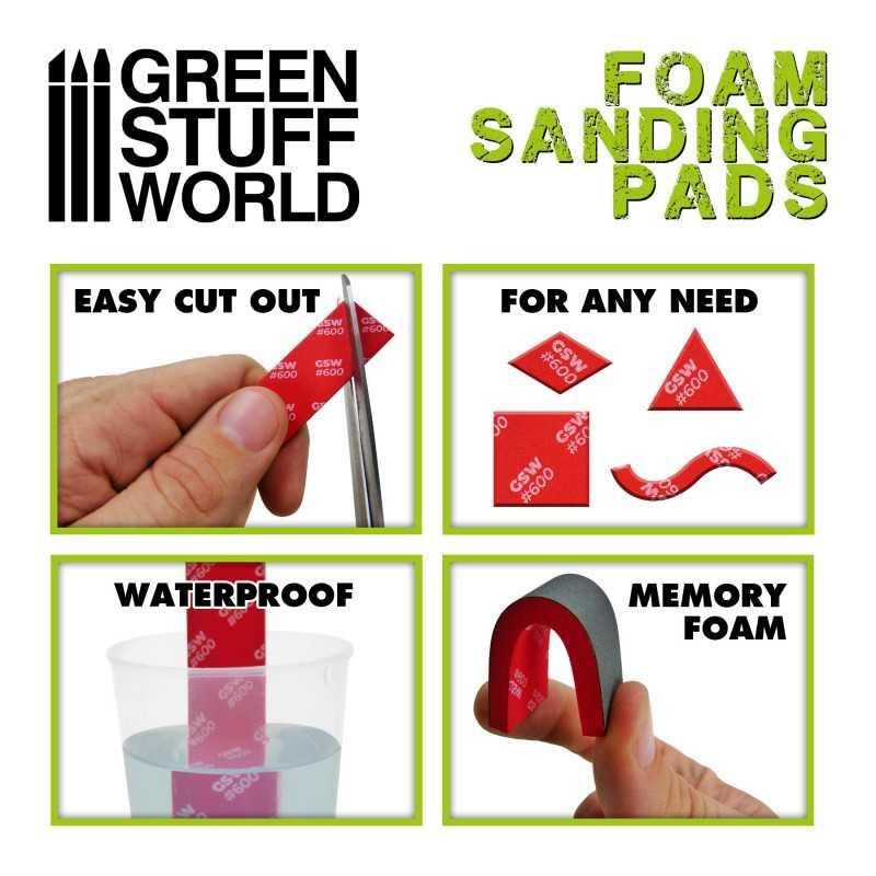 Foam Sanding Pads - Coarse Grit Assortment x20 by Green Stuff World - Ventura Games