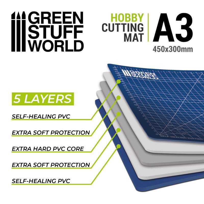 Foldable Cutting Mat - A3 - BLUE - Green Stuff World - Ventura Games