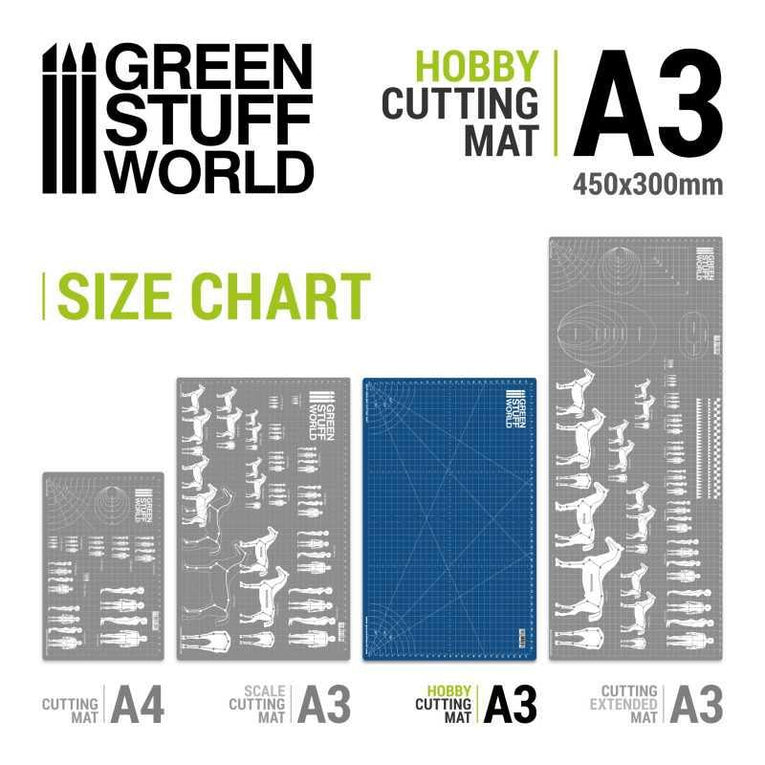 Foldable Cutting Mat - A3 - BLUE - Green Stuff World - Ventura Games