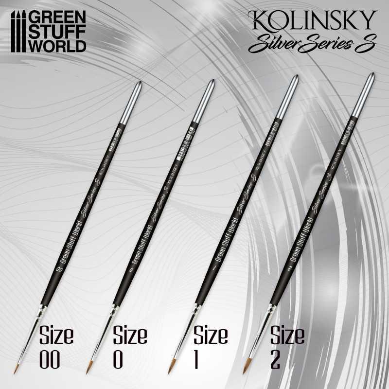Kolinsky Brushes - SHORT SILVER (SERIE-S) PACK x4 - Green Stuff World - Ventura Games