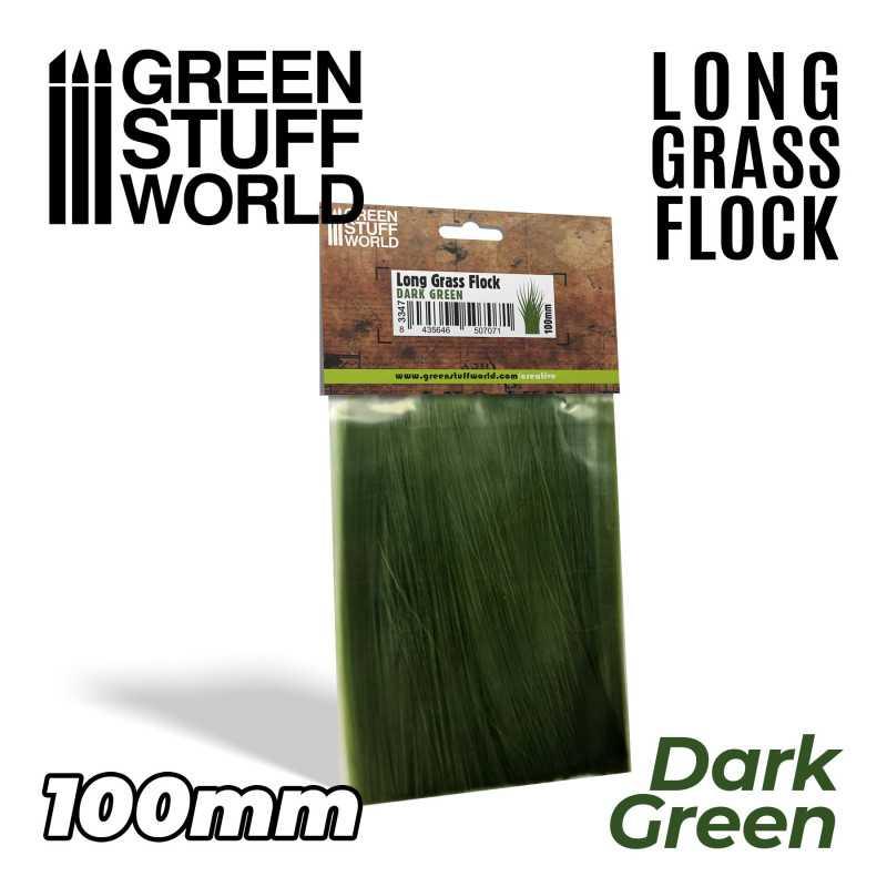 Long Grass Flock 100mm - Dark Green by Green Stuff World - Ventura Games