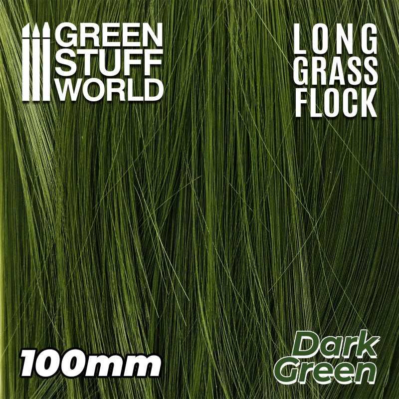 Long Grass Flock 100mm - Dark Green by Green Stuff World - Ventura Games