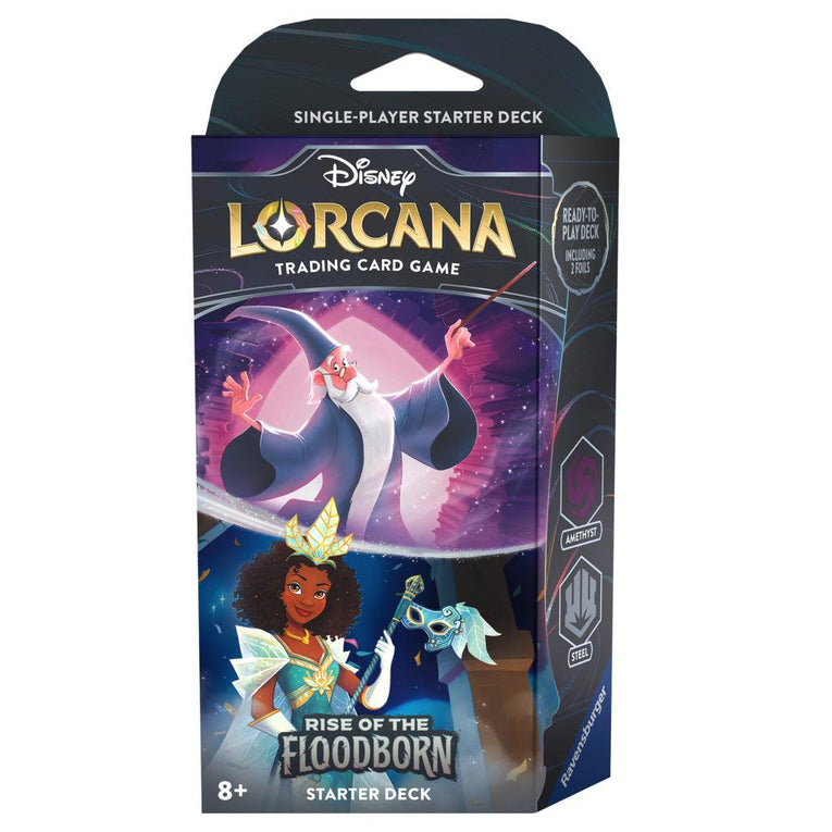 Lorcana Rise of the Floodborn: Amethyst & Steel Starter Deck - Ventura Games