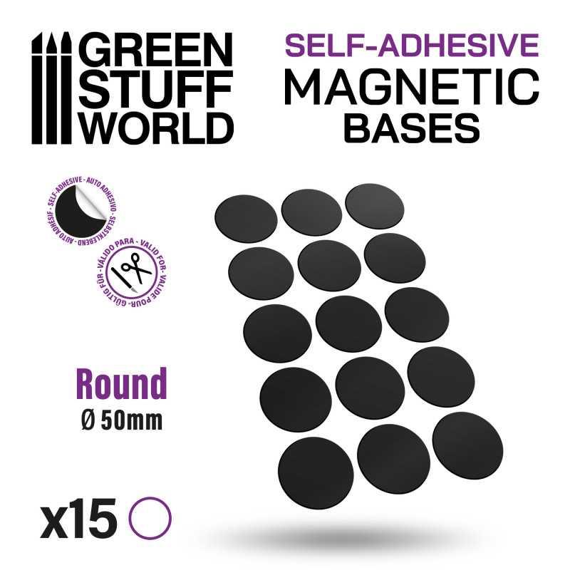 Magnetic Precut Sizes - Adhesive Round 50mm | Magnetic Craft Supplies - Ventura Games
