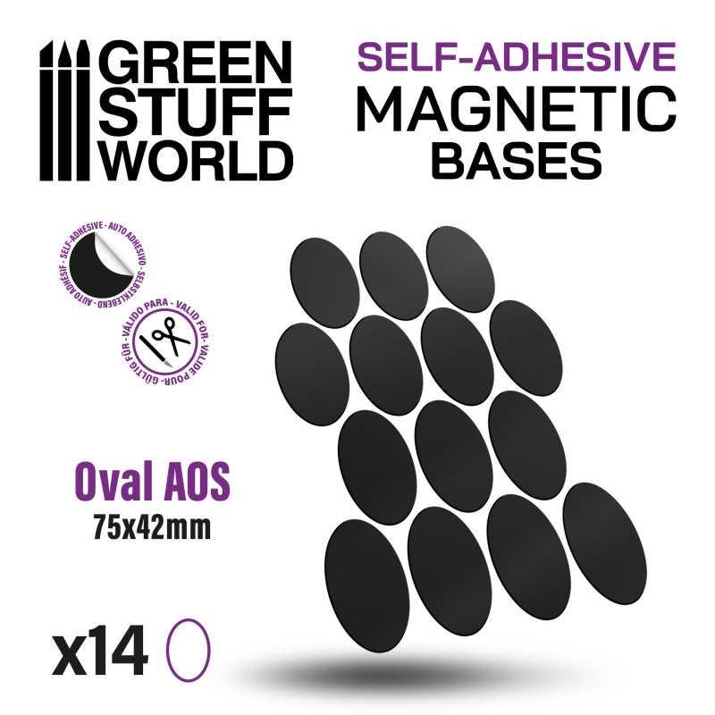Oval Magnetic Sheet SELF-ADHESIVE - 75x42mm| Magnetic Craft Supplies - Ventura Games