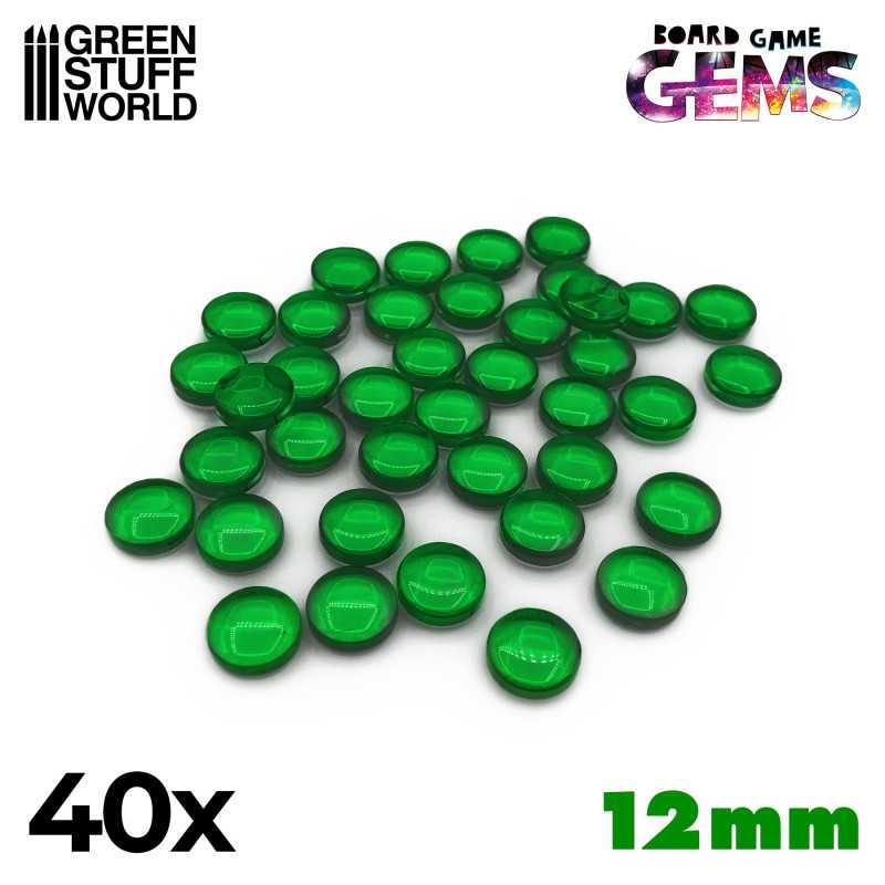Plastic Gems 12mm - Green by Green Stuff World - Ventura Games
