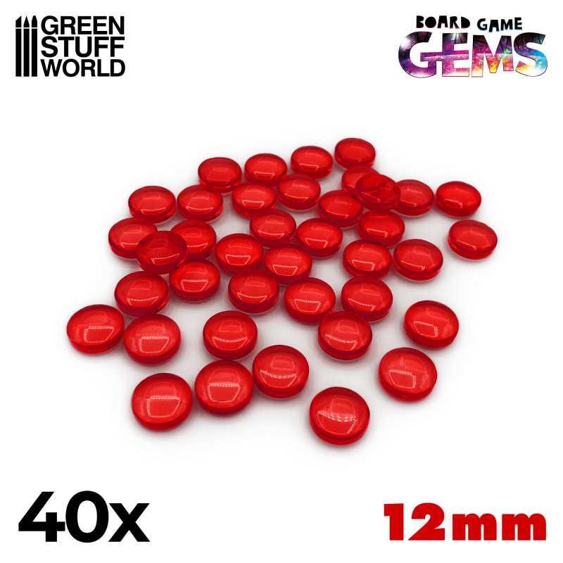 Plastic Gems 12mm - Red by Green Stuff World - Ventura Games