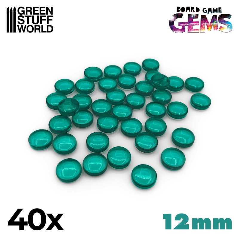 Plastic Gems 12mm - Turquoise by Green Stuff World - Ventura Games