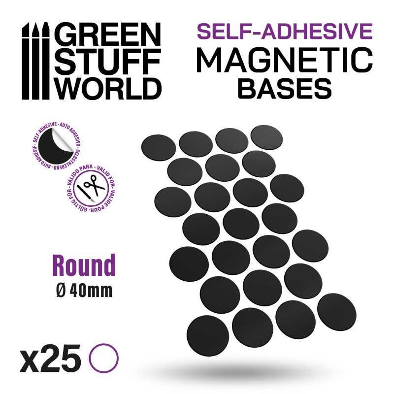Round Magnetic Sheet SELF-ADHESIVE - 40mm by Green Stuff World - Ventura Games