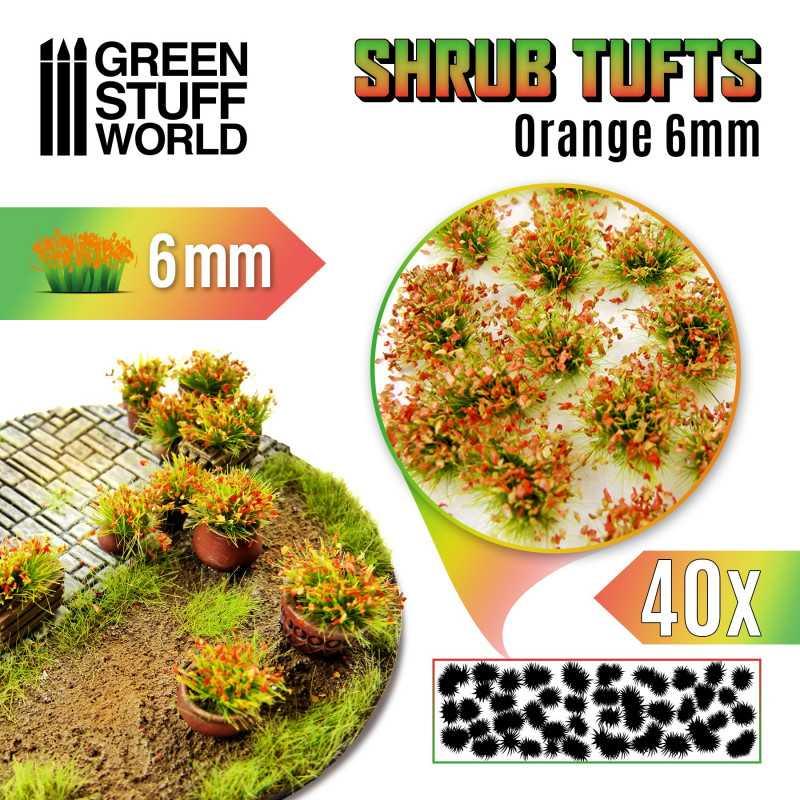 Shrubs TUFTS - 6mm self-adhesive - ORANGE by Green Stuff World - Ventura Games