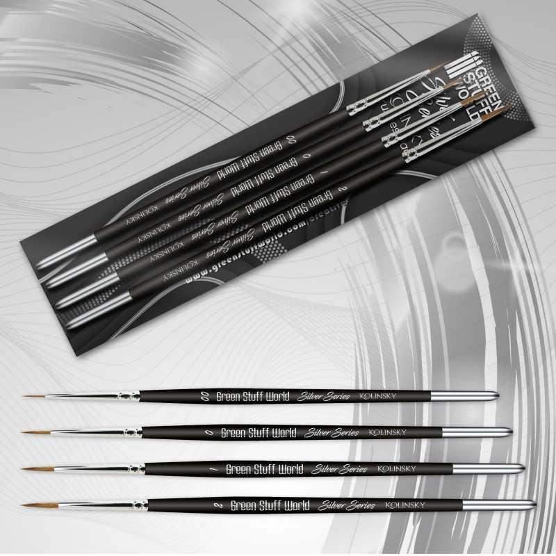 SILVER SERIES Kolinsky Brush Set by Green Stuff World - Ventura Games