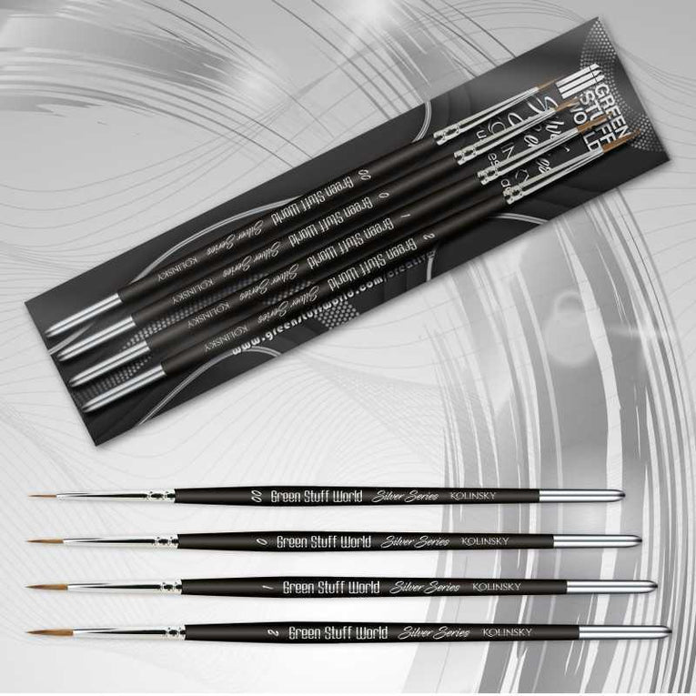 SILVER SERIES Kolinsky Brush Set by Green Stuff World - Ventura Games
