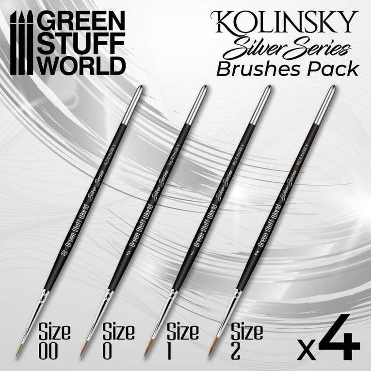 SILVER SERIES Kolinsky Brush Set by Green Stuff World - Ventura Games