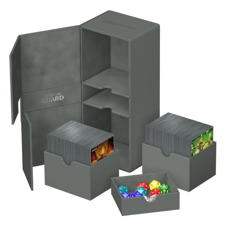 Ultimate Guard Twin Flip`n`Tray 266+ Xenoskin Grey - Ventura Games