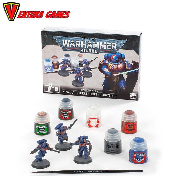 Warhammer 40k: Space Marines: Assault Intercessors + Paints Set - Ventura Games