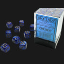 Chessex Scarab Royal Blue w/Gold 12mm d6 Dice Block 36 Dice