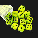 Chessex Vortex Bright Green w/Black 12mm d6 Dice Block 36 Dice