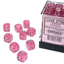Chessex Borealis 12mm d6 Pink/silver Luminary Dice Block (36 dice)