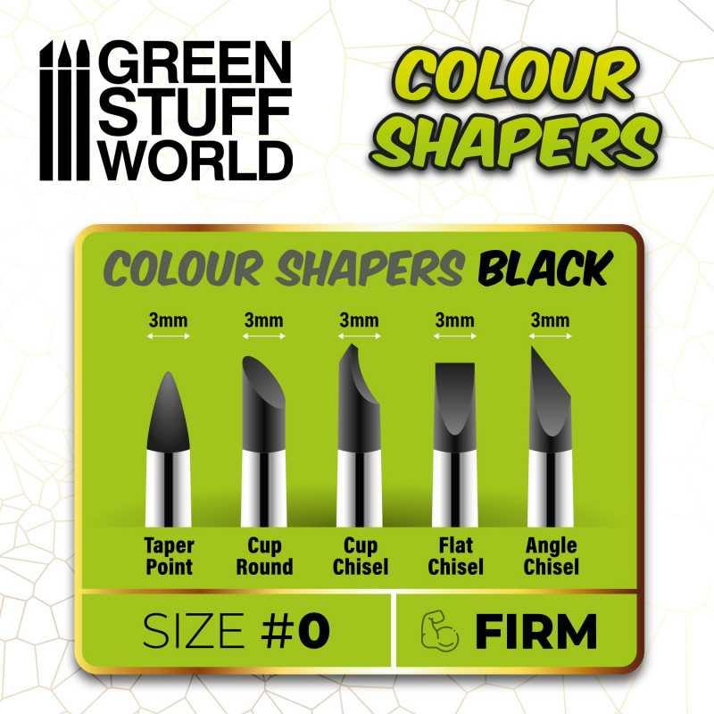 Colour Shapers Brushes SIZE 0 - Black Firm by Green Stuff World - Ventura Games