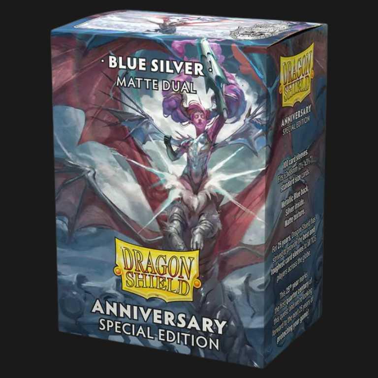 Dragon Shield Standard Matte Dual Sleeves - Special Edition - Blue Silver (100 Sleeves) - Ventura Games