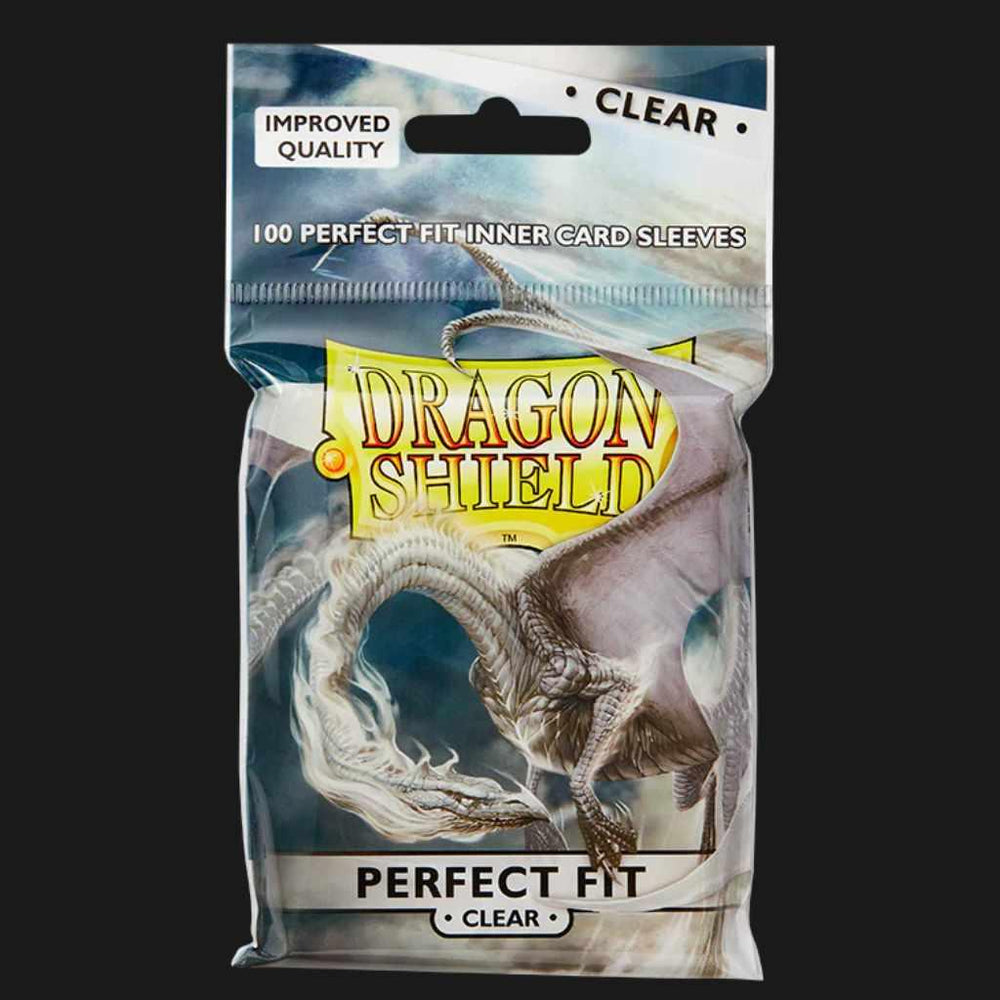 Dragon Shield Standard Perfect Fit Sleeves - Clear/Clear (100 Sleeves) - Ventura Games