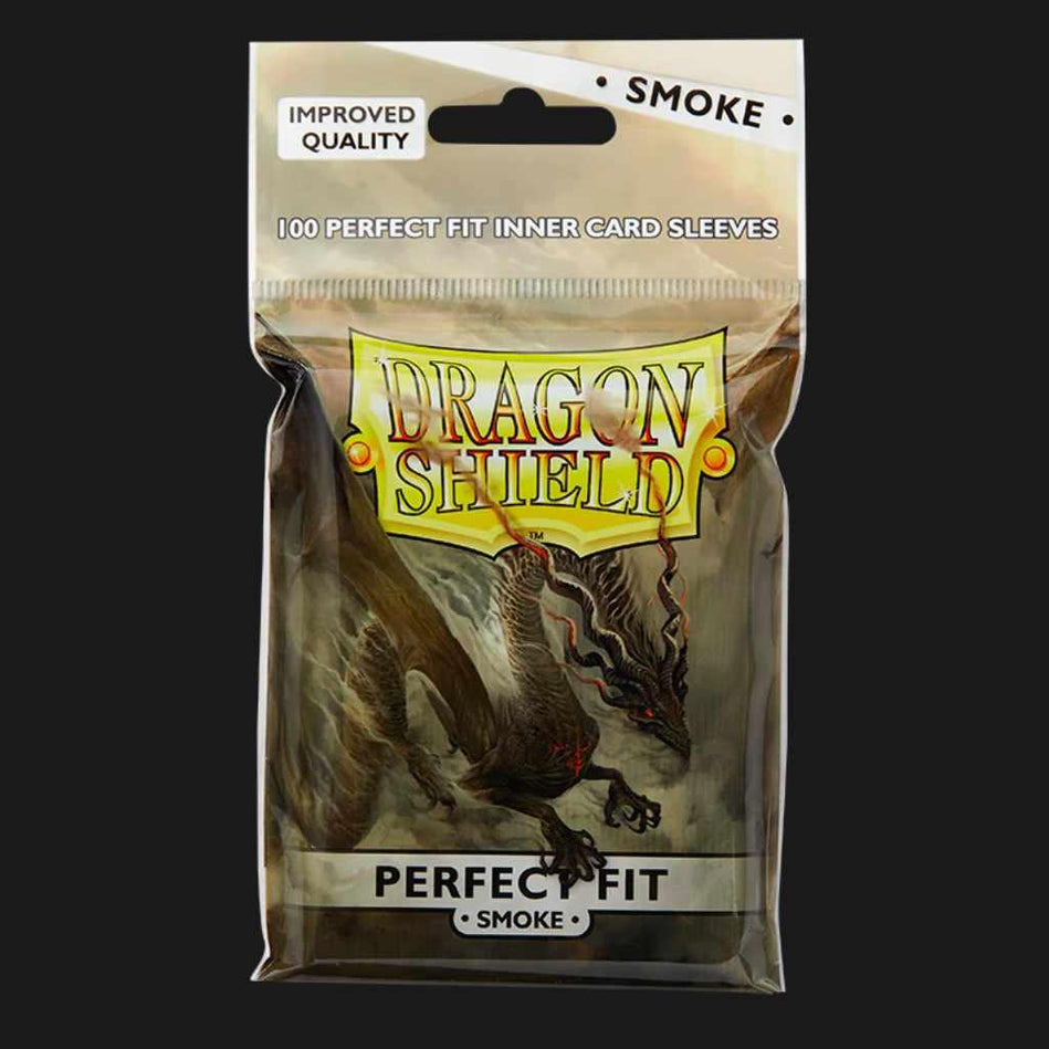 Dragon Shield Standard Perfect Fit Sleeves - Clear/Smoke (100 Sleeves) - Ventura Games