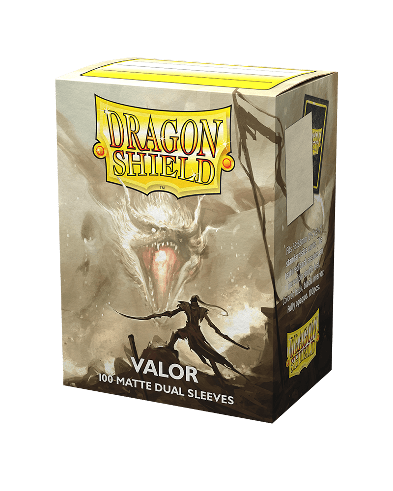 Dragon Shield Standard size Matte Dual Sleeves - Valor (100 Sleeves) - Ventura Games