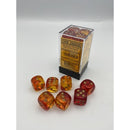 Gemini 16mm d6 Translucent Red-Yellow/gold Dice Block (12 dice)