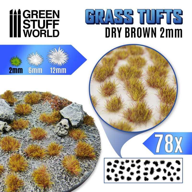 Grass TUFTS - 2mm self-adhesive - Dry Brown by Green Stuff World - Ventura Games
