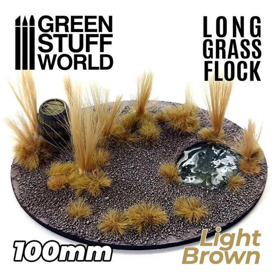 Long Grass Flock 100mm - Light Brown by Green Stuff World - Ventura Games