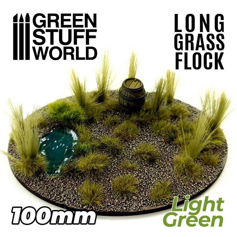 Long Grass Flock 100mm - Light Green by Green Stuff World - Ventura Games