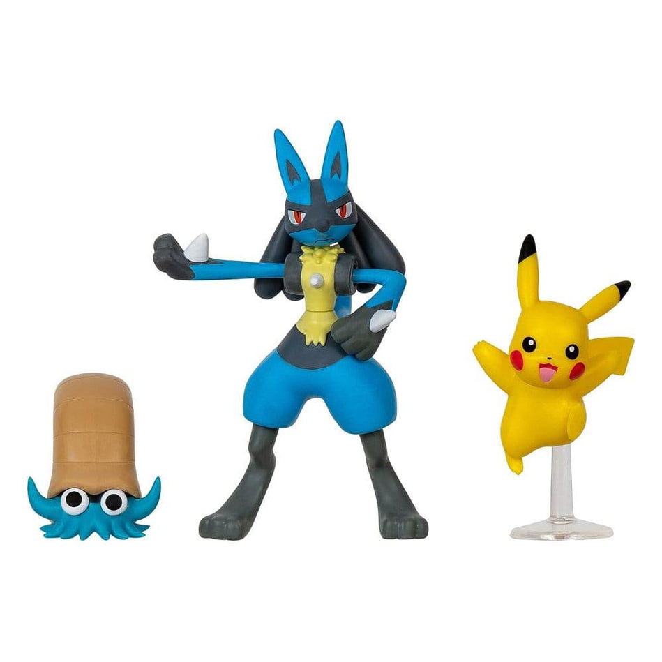 Pokémon Battle Figure Set Figure 3-Pack Pikachu, Omanyte, Lucario - Ventura Games