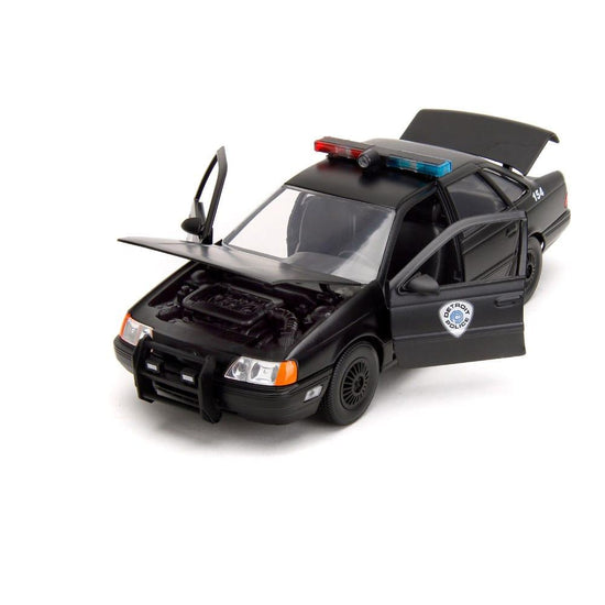 Robocop Hollywood Rides Diecast Model 1/24 1986 Ford Taurus with Action Figure - Collectible Movie Replica - Ventura Games