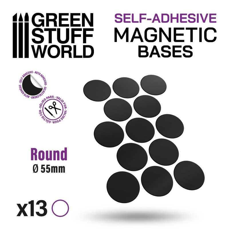 Round Magnetic Sheet SELF-ADHESIVE - 55mm | Magnetic Craft Supplies - Ventura Games