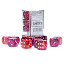 Chessex Gemini 16mm d6 Translucent Red-Violet/gold Dice Block (12 dice)