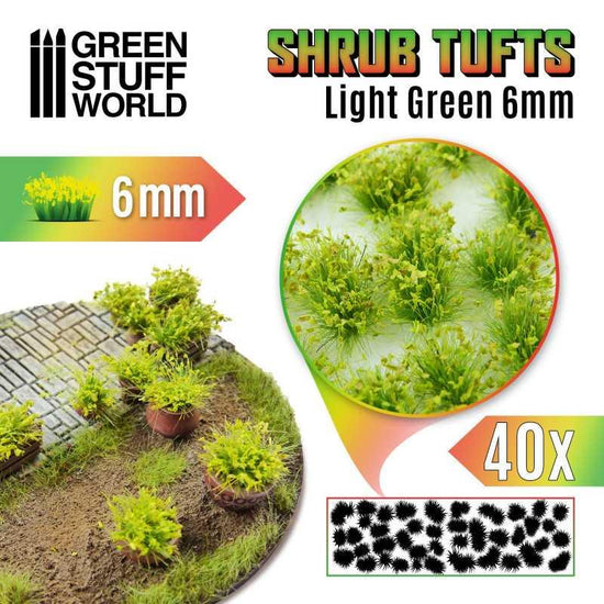 Shrubs TUFTS - 6mm self-adhesive - LIGHT GREEN by Green Stuff World - Ventura Games