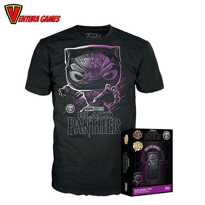Marvel: Blacklight - Black Panther Blacklight Pop! Vinyl Figure & T-Shirt S Box Set - Ventura Games