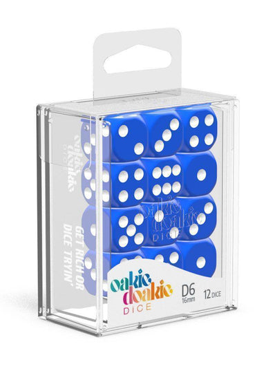 Oakie Doakie Dice D6 Dice 16 mm Solid - Blue (12) - Ventura Games