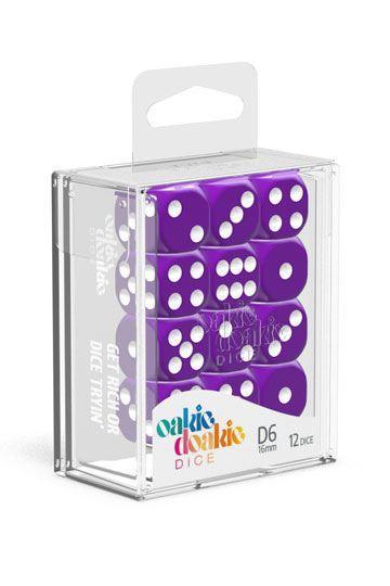 Oakie Doakie Dice D6 Dice 16 mm Solid - Purple (12) Dice Oakie Doakie Dice - Ventura Games