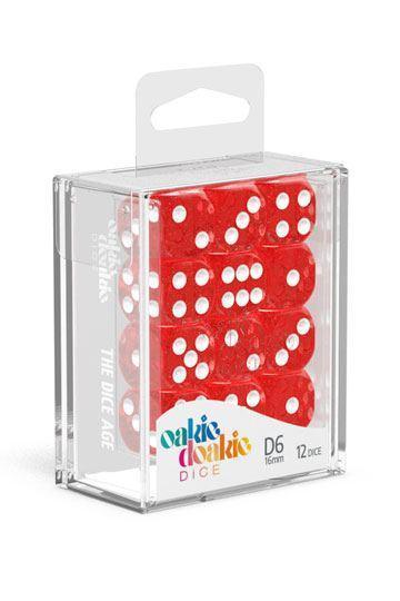 Oakie Doakie Dice D6 Dice 16 mm Speckled - Red (12) - Ventura Games