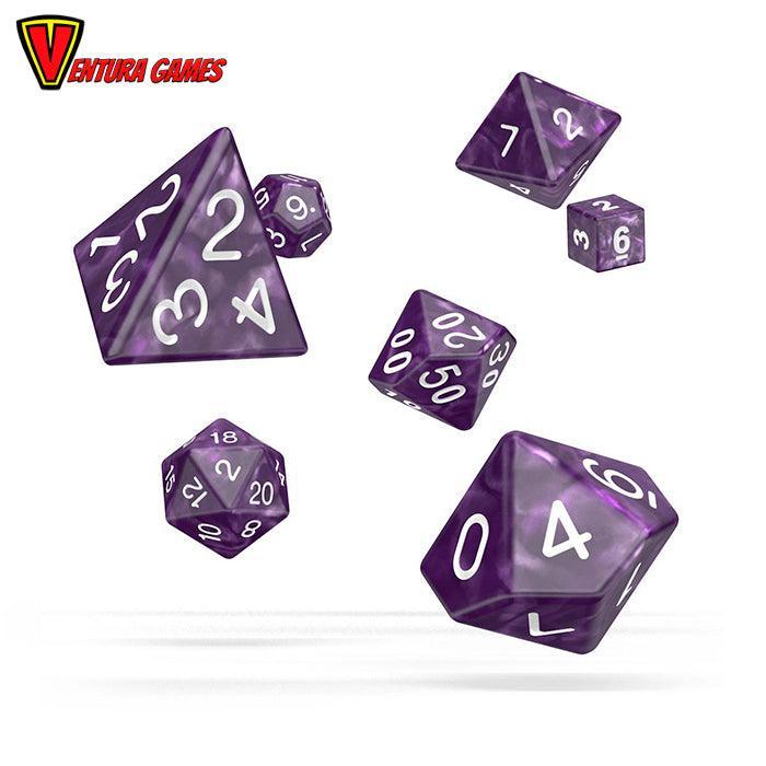 Oakie Doakie Dice RPG Set Marble - Purple (7) - Ventura Games